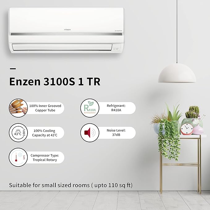 Hitachi 1 Ton 3 Star Inverter Split AC, RAFS312HEEA (Copper Conde Hitachi 1 Ton 3 Star Inverter Split AC, RAFS312HEEA (Copper Conde